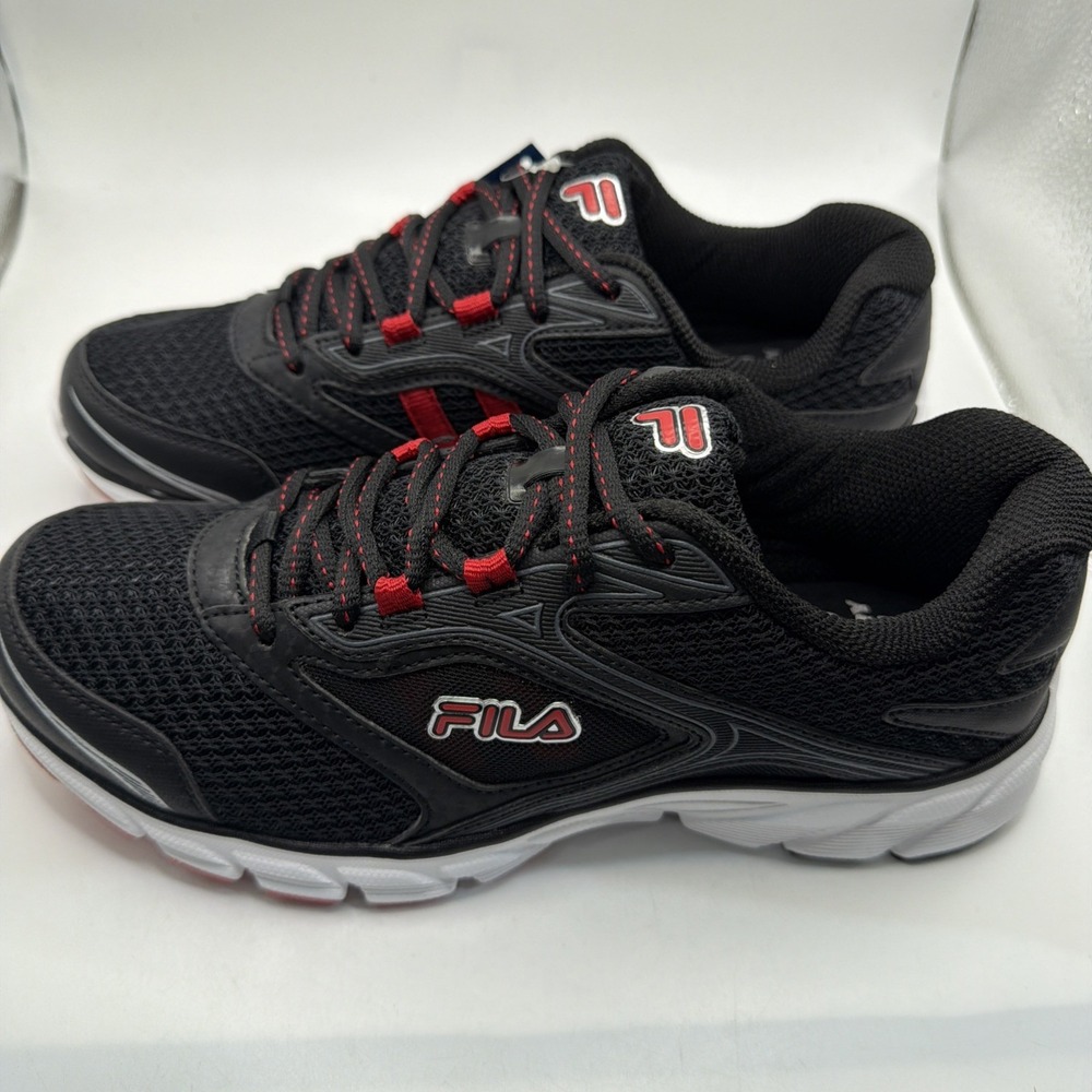 FILA MEMORY STIR UP Men's Lace Up Comfort Black/Fred/White Sneaker Size US 7 New